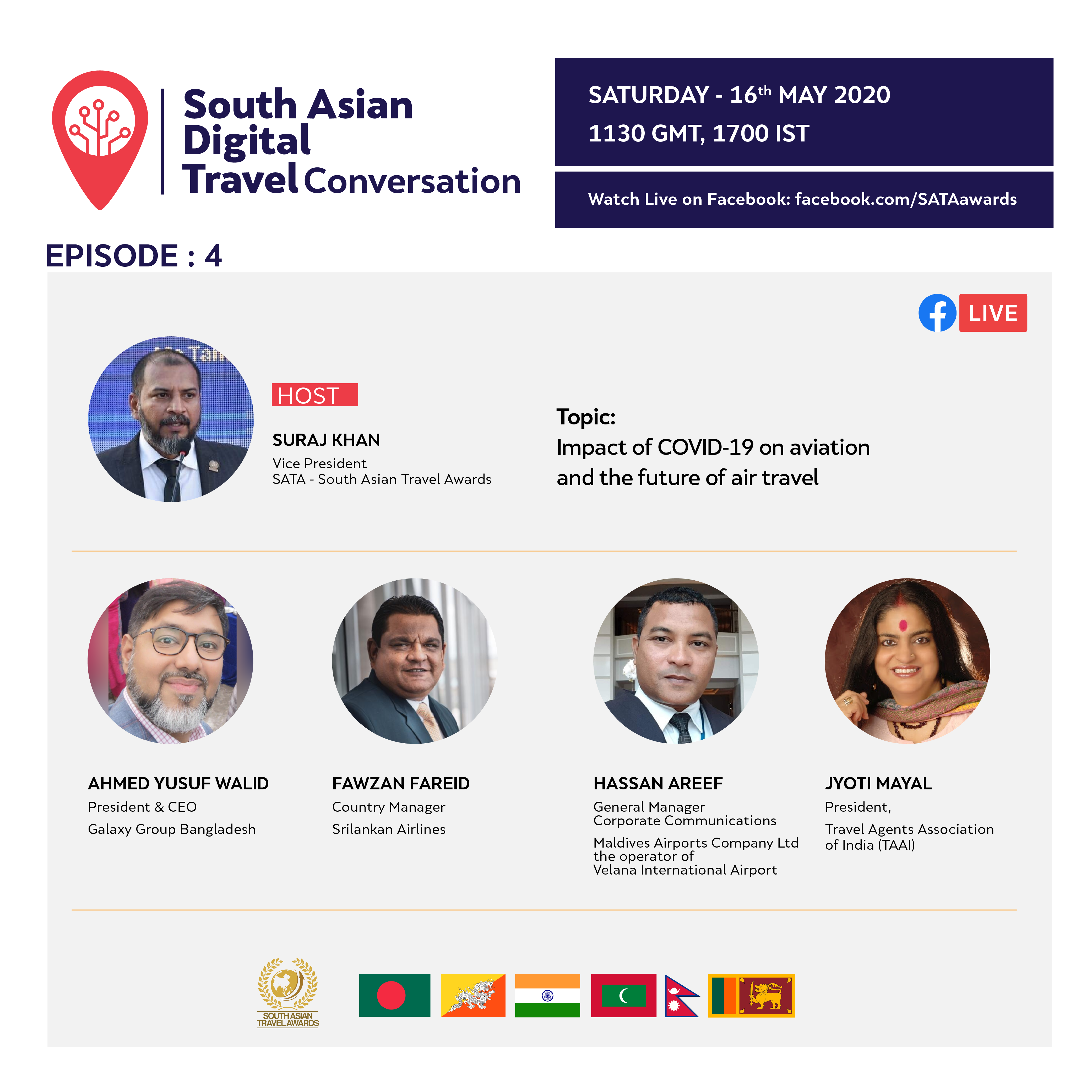 South Asian Digital Travel Conversation On the Impact of Covid-19 On Aviation and The Future of Air Travel Will Be Live Today
